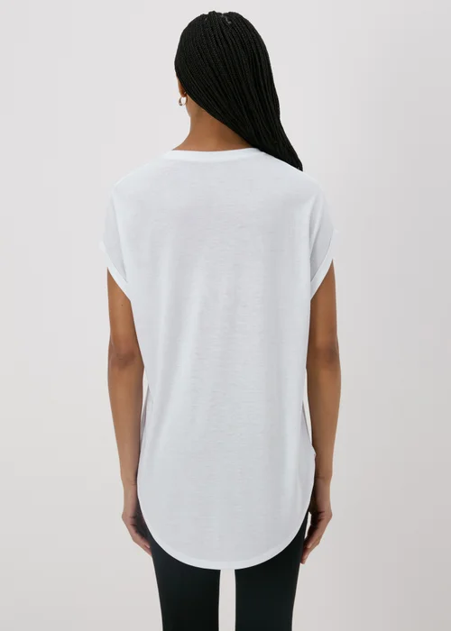 White Longline T-Shirt - Small Image 2