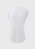 White Longline T-Shirt - Small Image 5