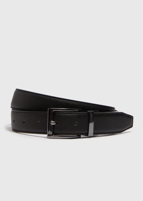 Black Reversible Textured Belt - Small Image 1