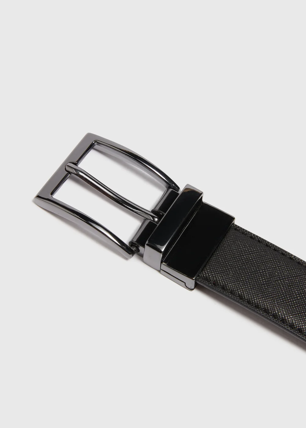 Black Reversible Textured Belt - Small Image 2