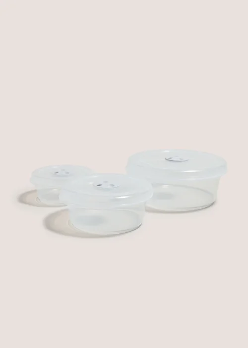 3 Pack Clear Microwave Containers Image 1
