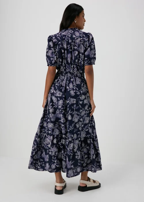 Navy Paisley Midi Dress - 8 Image 2