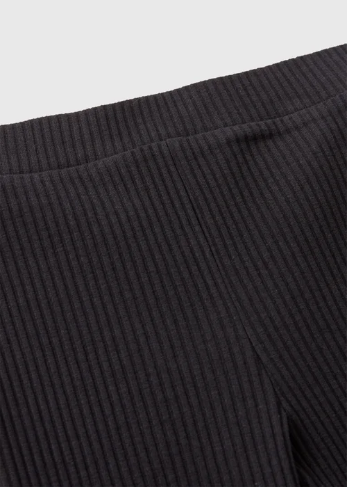 Girls Black Ribbed Flared Leggings (7-15yrs) - Age 7 Years Image 2