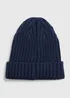 Baby Navy Ribbed Beanie (Newborn-23mths) - Age 3 - 6 Months Image 1