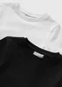 2 Pack Girls Black & White T-Shirts (7-15yrs) - Age 7 Years Image 2