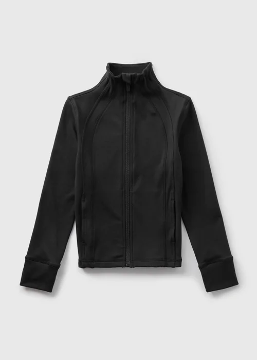 Girls Black Zip Sports Jacket (7-15yrs) - Age 7 Years Image 1