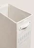 Narrow White Linen Laundry Basket Image 2