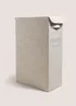 Narrow White Linen Laundry Basket Image 1
