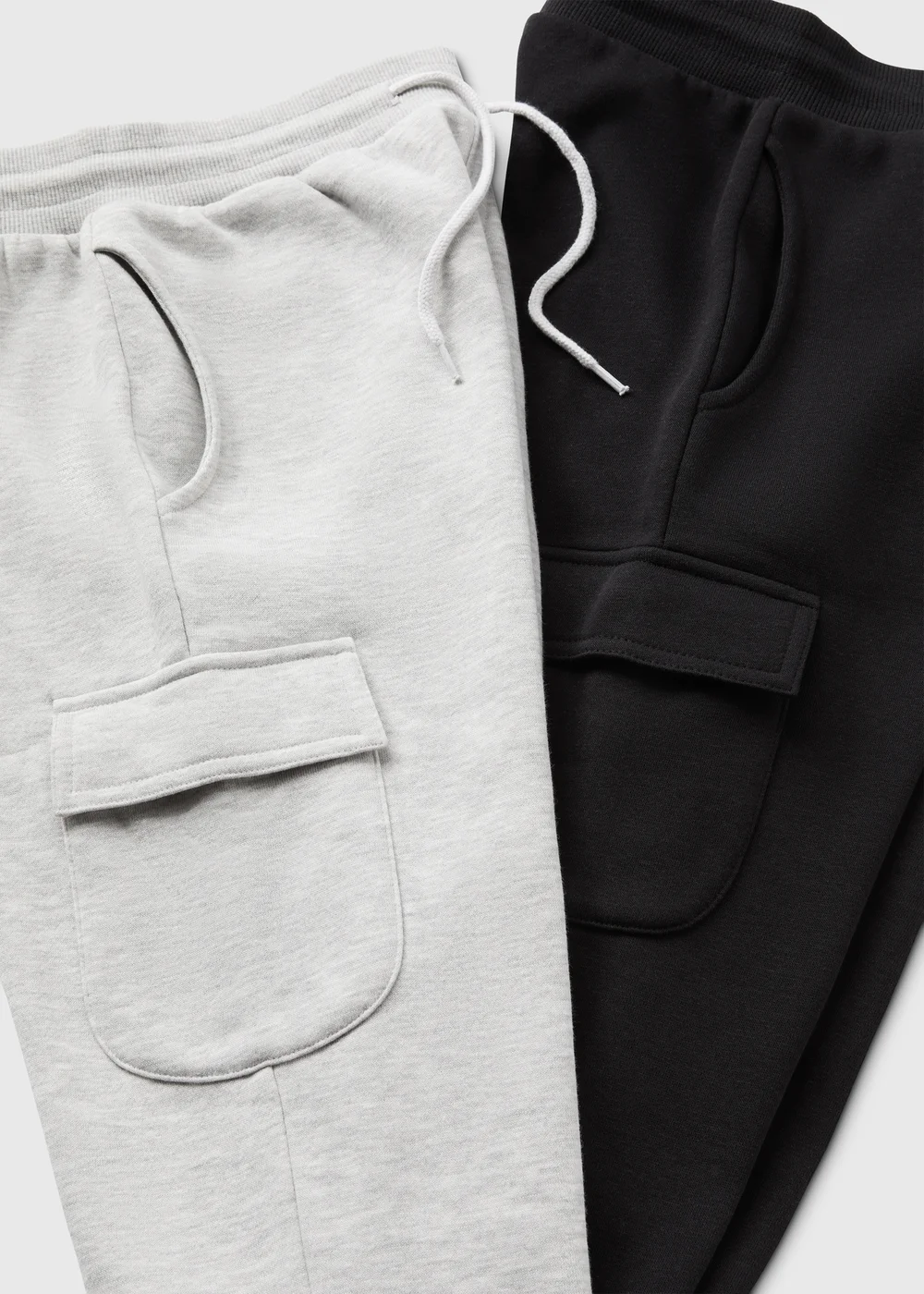 2 Pack Boys Black/Grey Cargo Jogging Bottoms (7-15yrs) - Age 7 Years Image 2