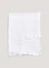 Baby White Frill Edge Shawl - One Size Image 1