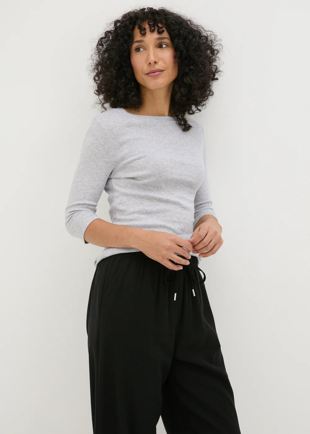 Grey 3/4 Sleeve T Shirt - Size 8 Image 1