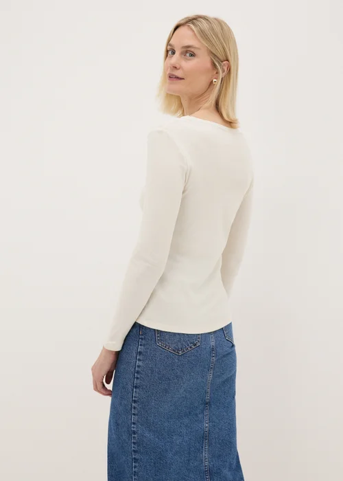 Cream Long Sleeve T Shirt - Size 8 Image 2