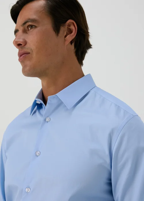Taylor & Wright Blue Regular Fit Cotton Shirt - Small Image 1