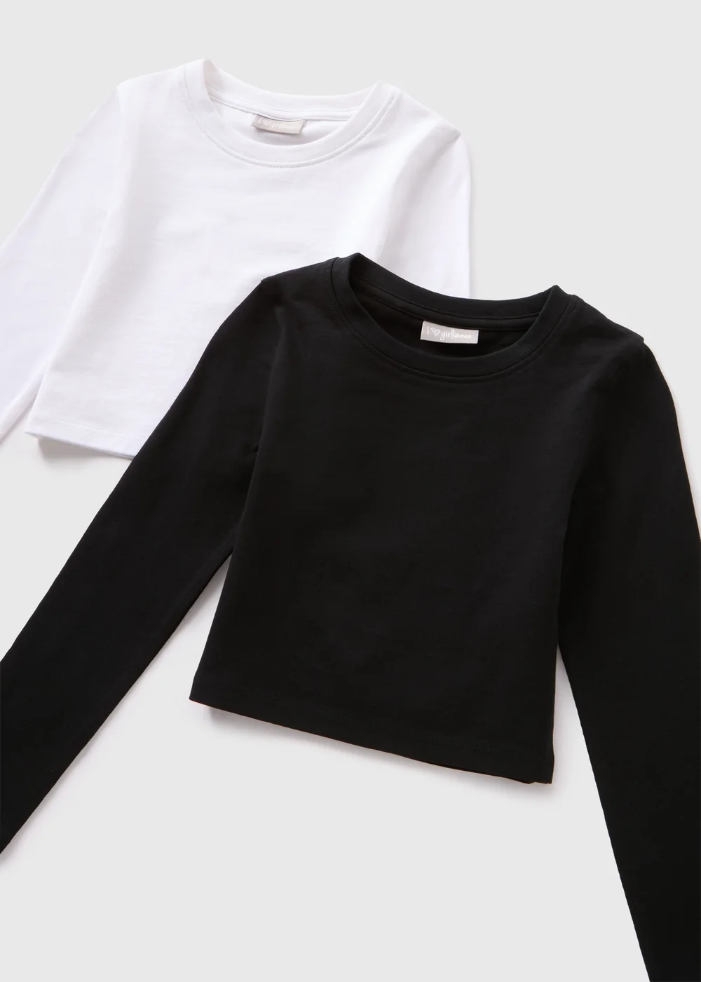 2 Pack Girls Monochrome Long Sleeve T-Shirts (7-15yrs) - Age 12 Years Image 2