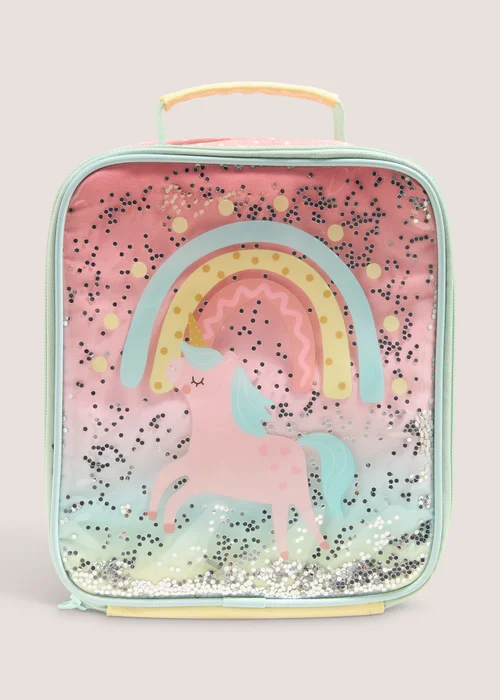 Pink Sparkly Unicorn Lunch Bag (21x24x8cm) Image 1
