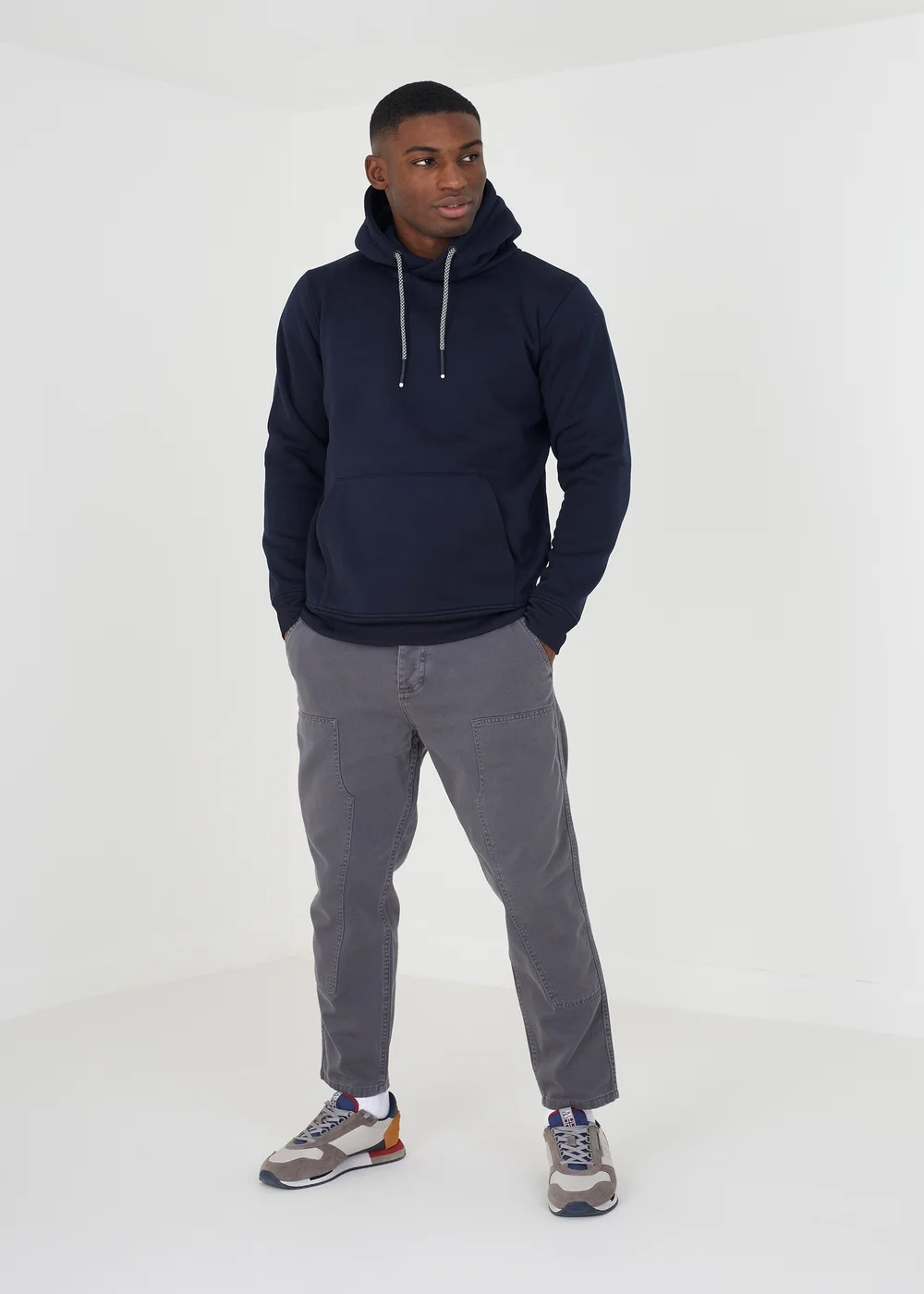 Brave Soul Navy Hoodie With Kangaroo Pocket - XL Image 3