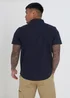 Brave Soul Navy Cotton Oxford Short Sleeve Shirt - Small Image 2