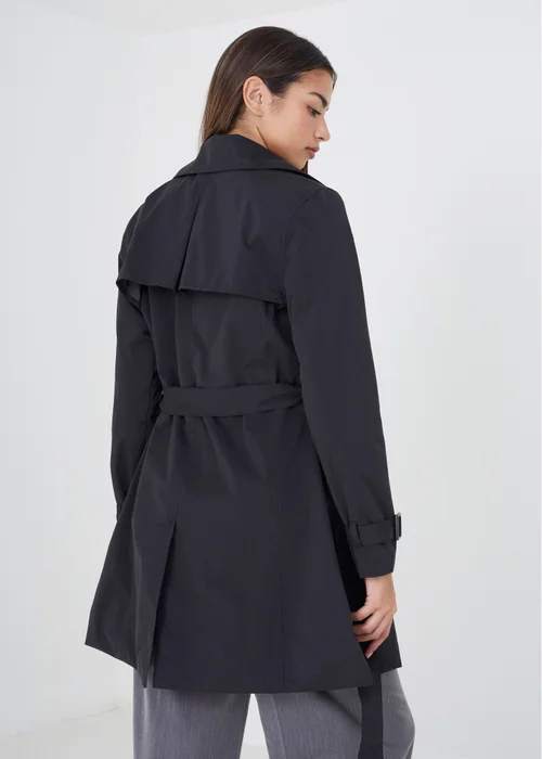 Brave Soul Black Double Breasted Belted Trench Coat - 10 Image 2