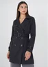 Brave Soul Black Double Breasted Belted Trench Coat - 10 Image 1