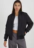 Brave Soul Black Ruched Sleeve Oversized Bomber Jacket - 14 Image 1
