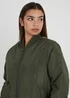 Brave Soul Khaki Ruched Sleeve Oversized Bomber Jacket - 12 Image 4