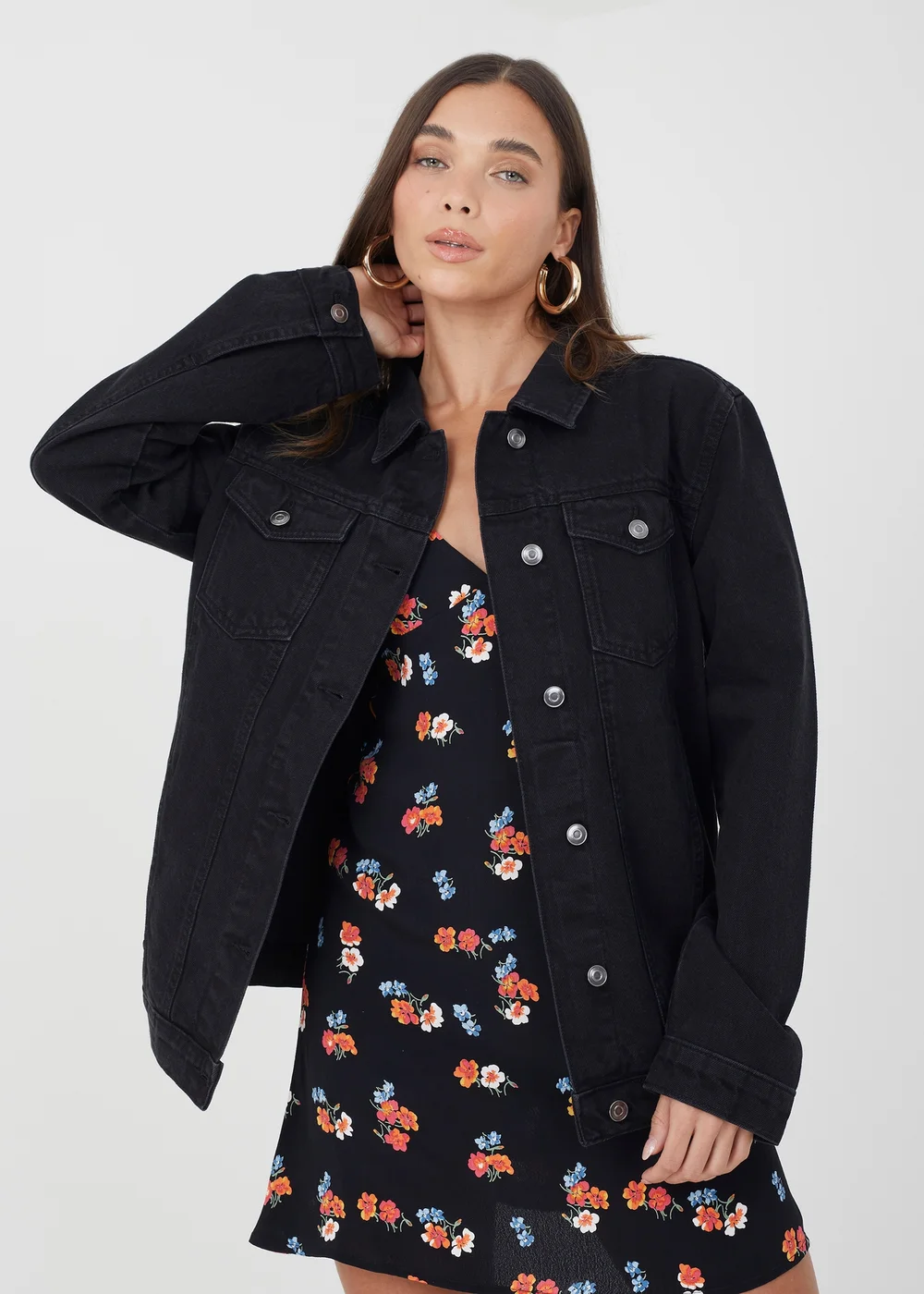 Brave Soul Black Oversized Denim Jacket - 10 Image 1