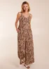 Blue Vanilla Brown Printed Side Pocket Jumpsuit - Small Image 1