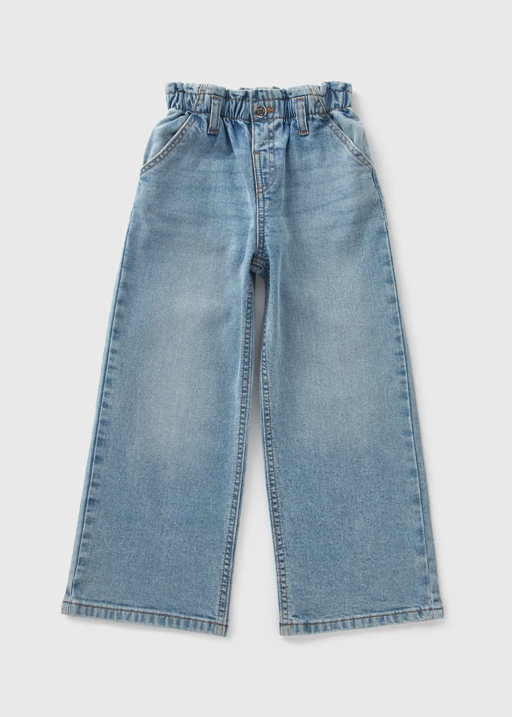 Girls Blue Paper Bag Wide Leg Jeans (1-7yrs) - 1 half year to 2 Image 1