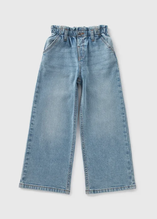 Girls Blue Paper Bag Wide Leg Jeans (1-7yrs) - 1 half year to 2 Image 1