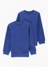 Kids 2 Pack Royal Blue Crew Neck Sweatshirt (3-13yrs) - Age 4 Years Image 1