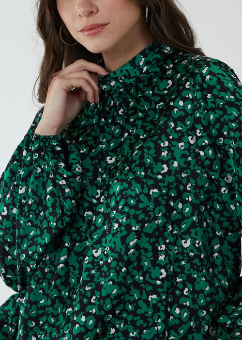 Blue Vanilla Green Satin Blouson Top - Small Image 3