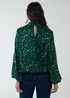 Blue Vanilla Green Satin Blouson Top - Small Image 2