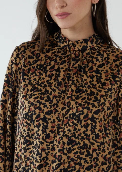 Blue Vanilla Brown Satin Blouson Top - Small Image 3