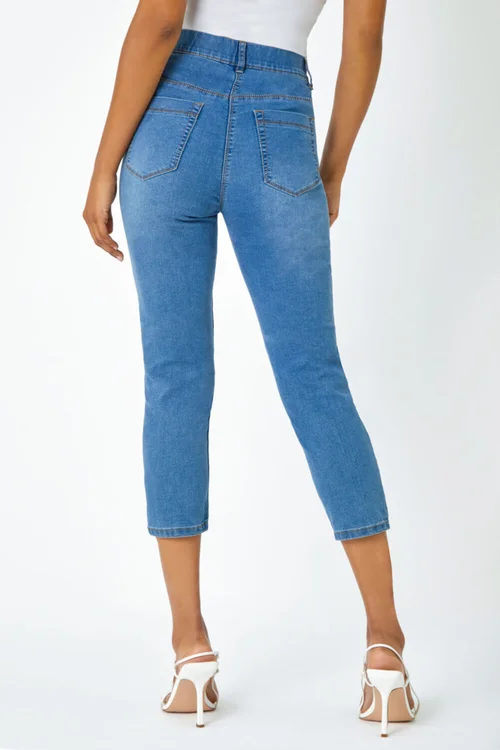 Roman Denim Blue Cropped Stretch Denim Jegging - 16 Image 3