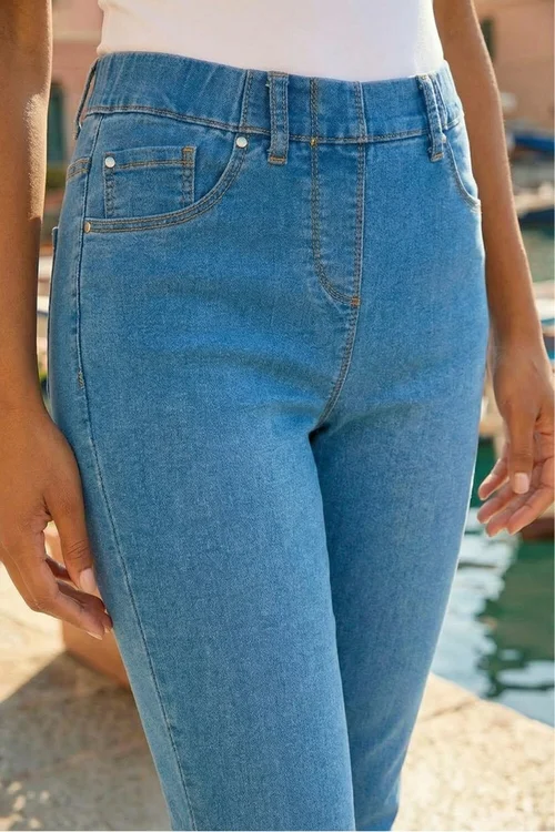 Roman Denim Blue Cropped Stretch Denim Jegging - 16 Image 4