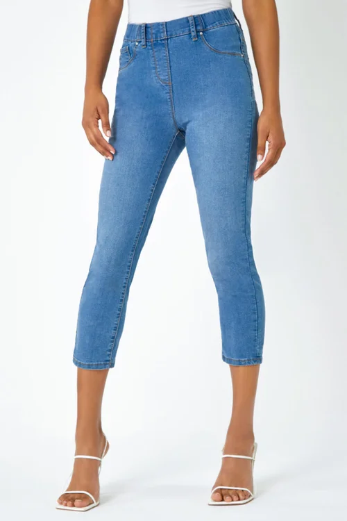 Roman Denim Blue Cropped Stretch Denim Jegging - 16 Image 2