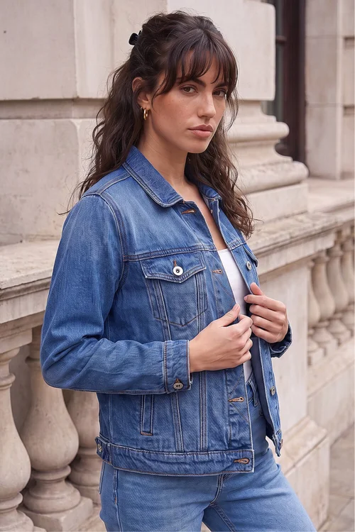 Roman Blue Classic Cotton Denim Jacket - 14 Image 1