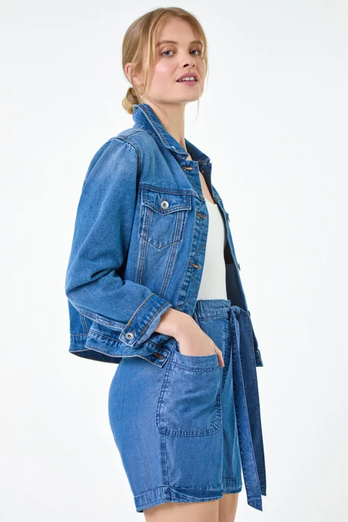 Roman Blue Classic Cotton Denim Jacket - 14 Image 4