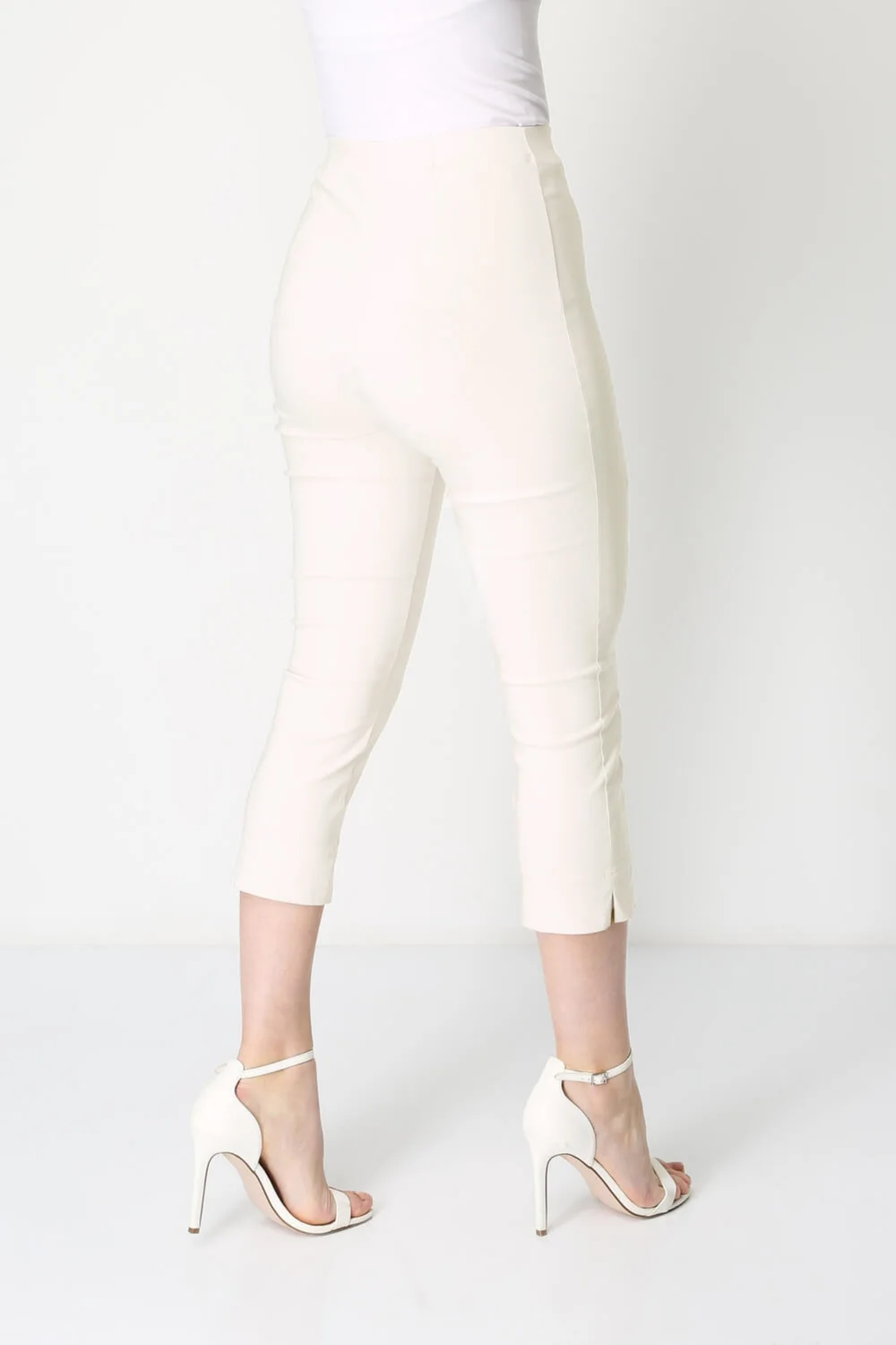 Roman Ivory Cropped Stretch Trouser Capri Summer Leggings 3/4 Pedal Pushers - 22 Image 2
