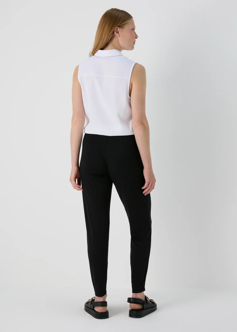 Black Harem Trousers - Size 8 Image 2