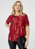 Izabel London Red Printed Blouse - 12 Image 1