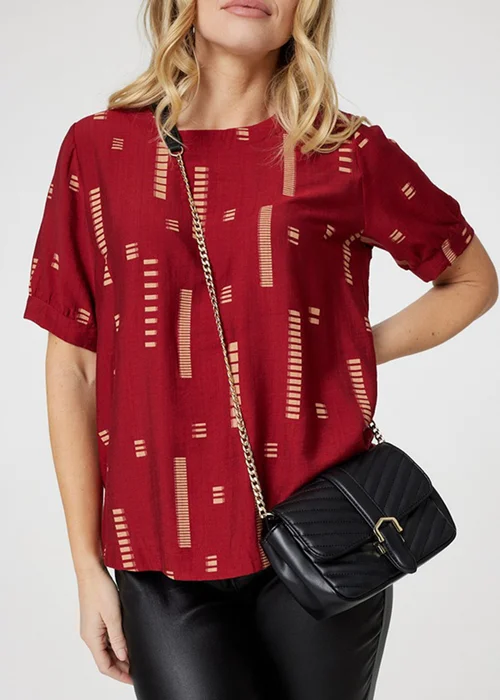 Izabel London Red Printed Blouse - 12 Image 3