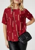 Izabel London Red Printed Blouse - 12 Image 3
