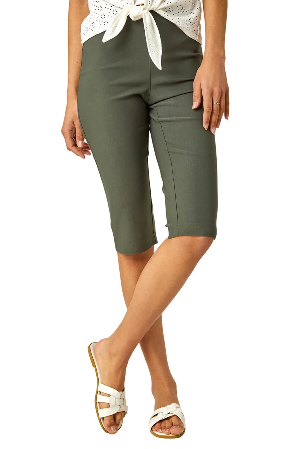 Roman Forest Knee Length Stretch Shorts - 18 Image 1