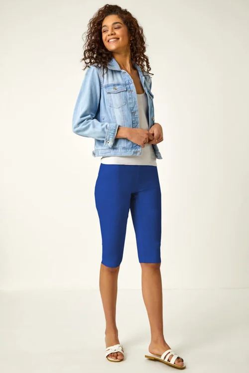 Roman Royal Blue Knee Length Stretch Shorts - 18 Image 2