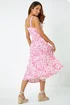 Roman Fuschia Sleeveless Floral Midi Stretch Dress - Size 20 Image 3