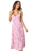 Roman Fuschia Sleeveless Floral Midi Stretch Dress - Size 20 Image 1
