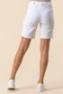 Roman White Elastic Waist Turn Up Stretch Shorts - 18 Image 2