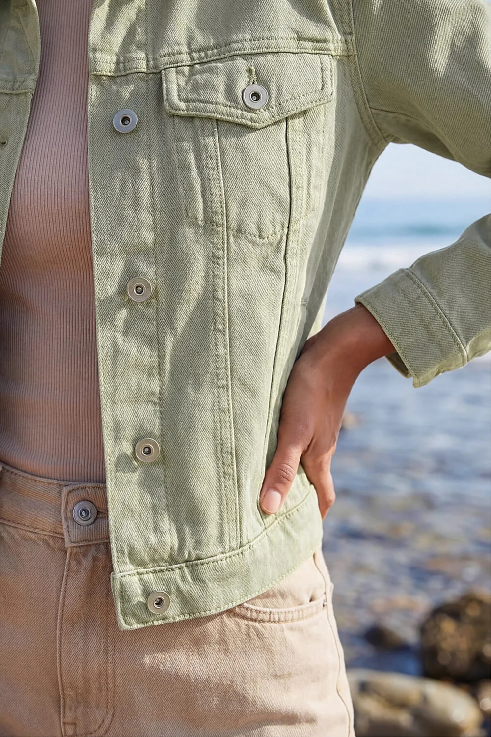 Roman Sage Classic Cotton Denim Jacket - 20 Image 4
