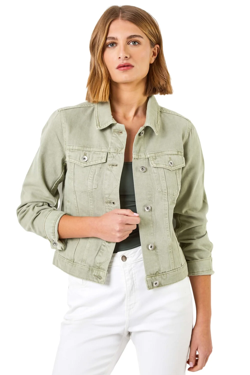 Roman Sage Classic Cotton Denim Jacket - 20 Image 1
